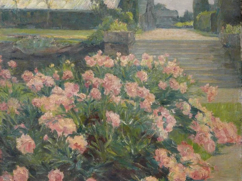 1867-Franz Wilhelm Voigt - Peonie nel parco